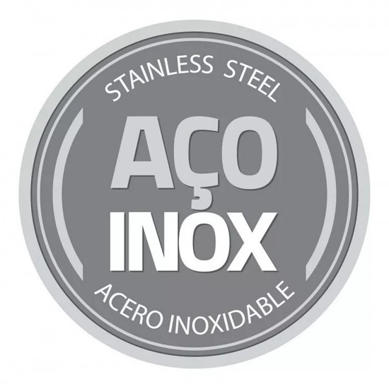 Travessa 39cm Ciclo Aço Inox Tramontina Com Tampa De Vidro E Talheres
